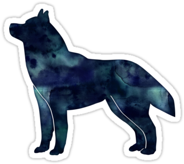 Siberian Husky Black Watercolor Silhouette - Siberian Husky (375x360), Png Download