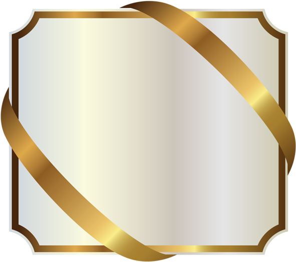 Ribbon Png, Ribbon Banner, Digital Photo Frame, Gold - White And Gold Ribbons (600x530), Png Download