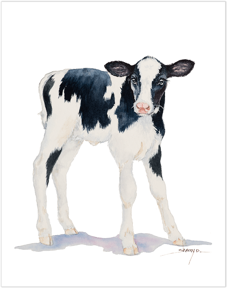 Baby Cow Wall Art - Baby Of Cow Png (1000x1000), Png Download