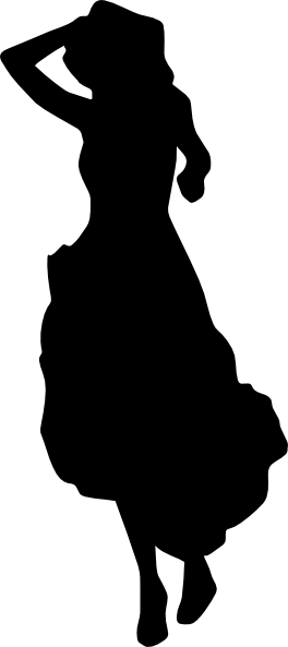 Woman Lady Silhouette Fashion Dress Svg Clip Arts 264 (264x593), Png Download