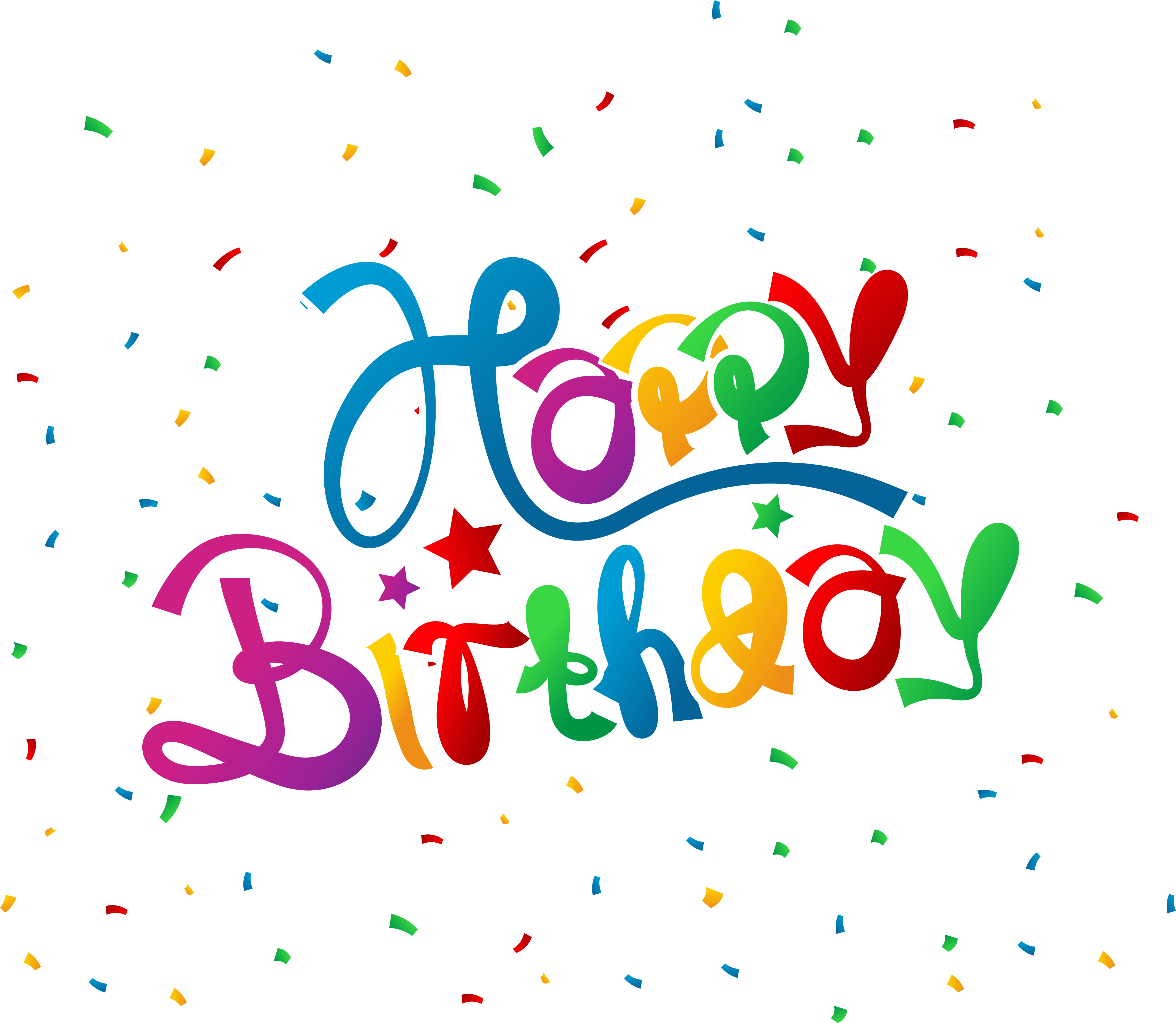 Free Confetti Clipart - Happy Birthday Confetti Png (4398x3774), Png Download