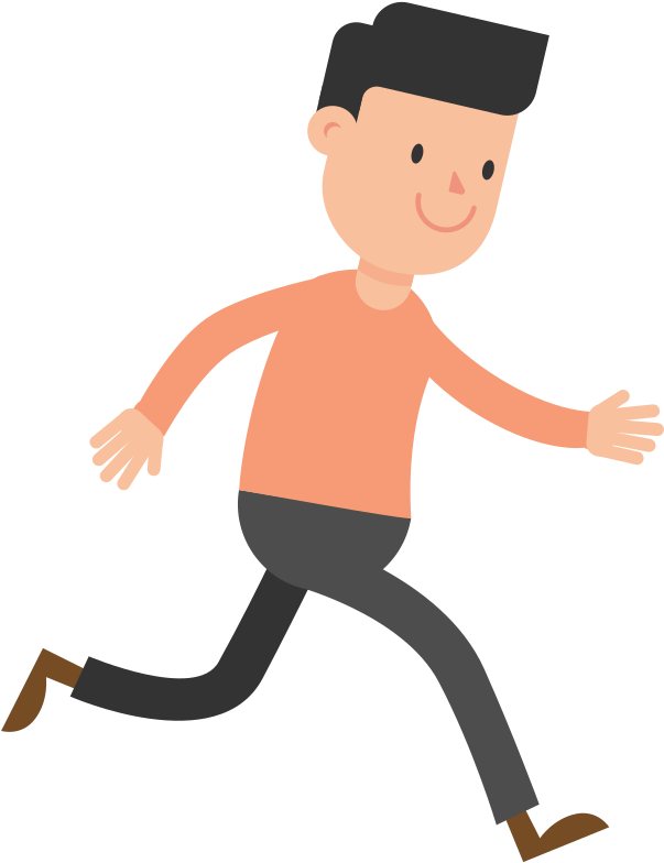 Open - Man Running Scared Png (2000x1125), Png Download