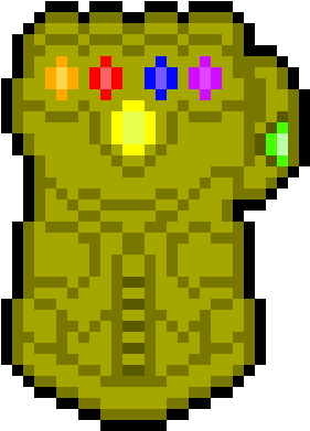 Infinity Gauntlet - Infinity Gauntlet Pixel Art (470x490), Png Download