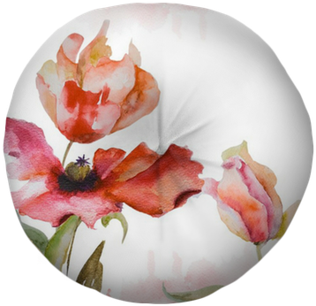 Watercolor Background Tufted Floor Pillow - Watercolor Poppy Flower (400x400), Png Download