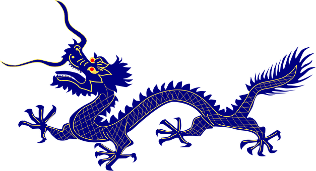 Dragon Purple Chinese Animal Creature Myst - Chinese Dragon Clipart (627x340), Png Download