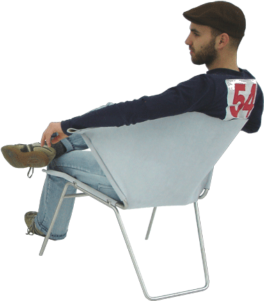 Person Sitting On Chair Png (413x500), Png Download