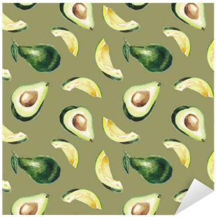 Art Print: Lenavetka87's Watercolor Avocado Pattern, (400x400), Png Download