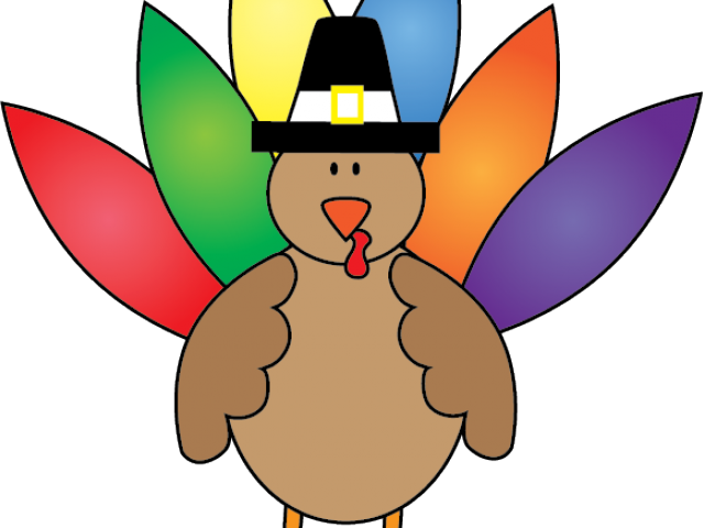 Svg Black And White Library Colorful Line Cliparts - Turkey Clipart (640x480), Png Download