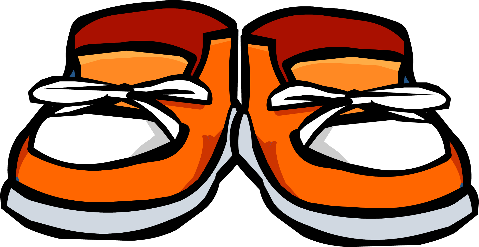 Svg Black And White Library Orange Sneakers Club Penguin - Club Penguin Sneakers (1870x964), Png Download