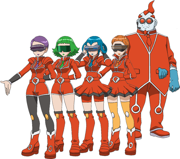 Team Flare Scientists Xy Anime - Team Flare Team Skull (609x540), Png Download