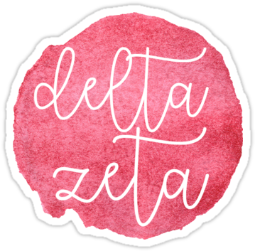 Delta Zeta Watercolor By Raisedwright - Needlework (375x360), Png Download