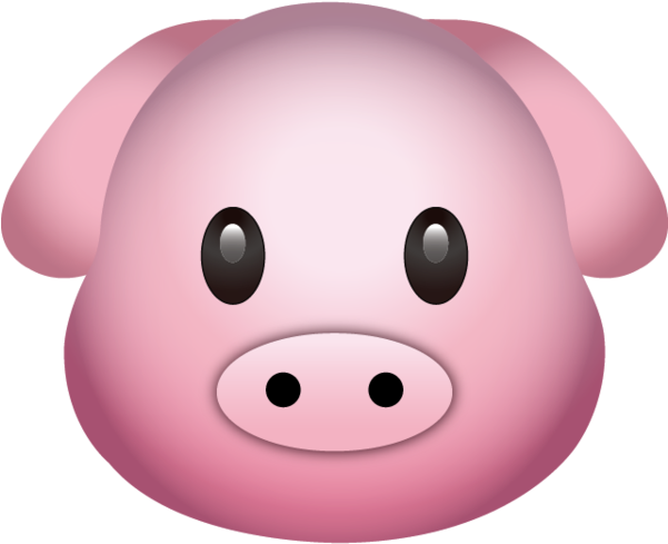 Download Pig Icon This Adorable Pink Head - Pig Emoji Png (600x600), Png Download