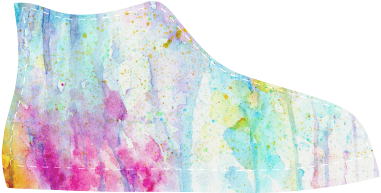 Watercolor Drips Aquila High Top Microfiber Leather - Visual Arts (500x500), Png Download