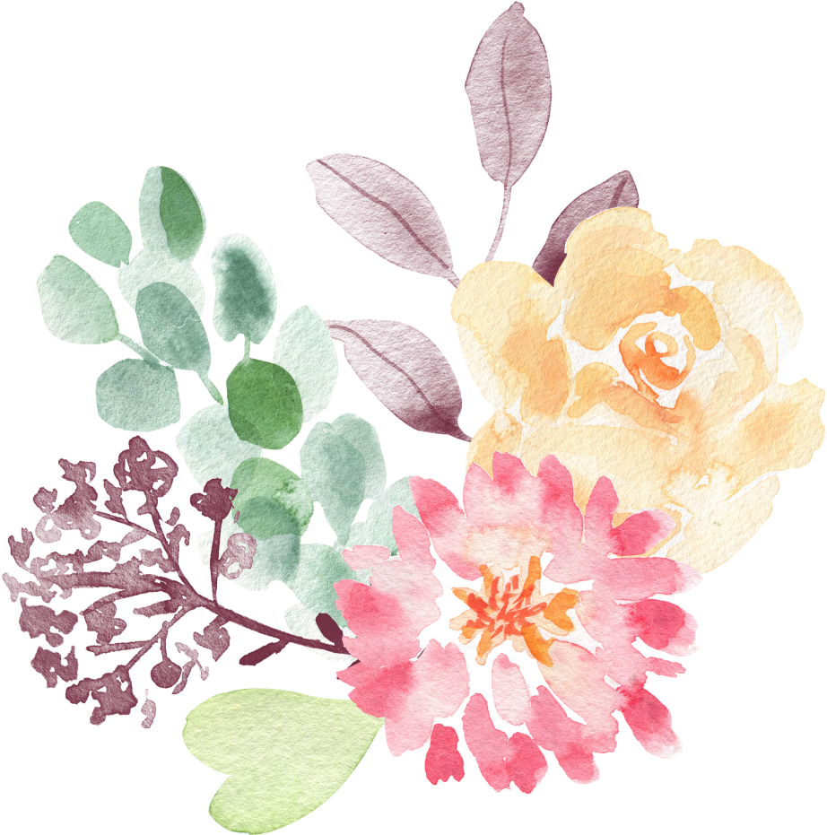 Flowers Flower Watercolor Watercolour Floral Bouquet - Laminas De Casas Para Imprimir (1049x1024), Png Download