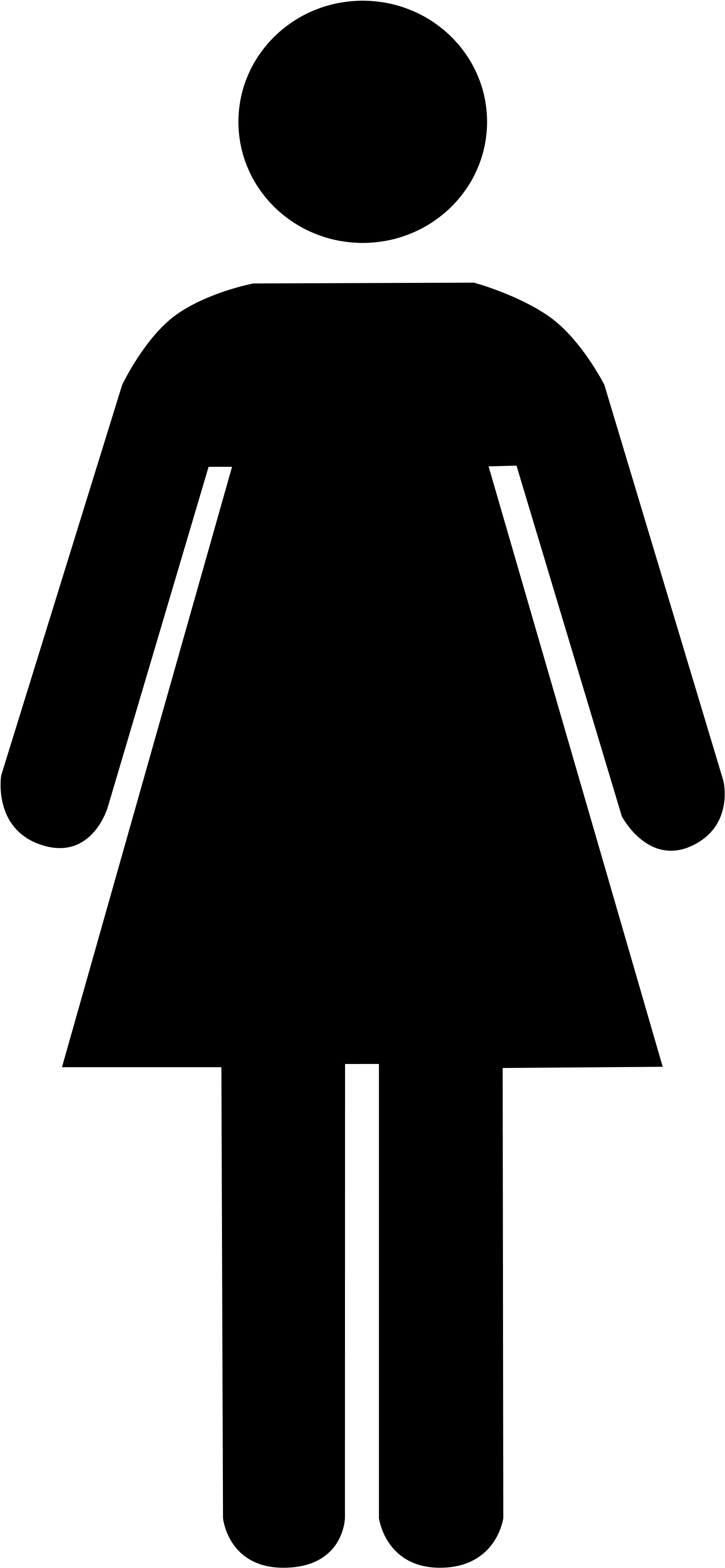 Open - Female Toilet Symbol (2000x3691), Png Download
