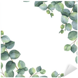 Workplace Decorated Green Eucalyptus Leaves Floral Pattern White Background Apartment Stock Photo C K Decor 181718646