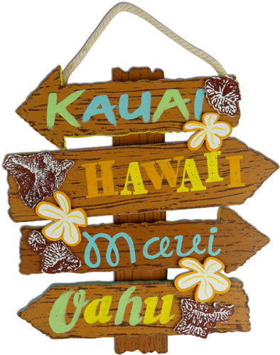Hawaii Wood Sign (500x500), Png Download