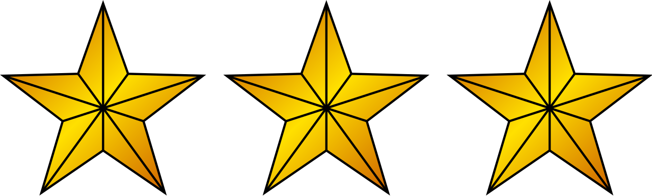 3 Gold Stars - 3 Gold Stars Png (1280x386), Png Download