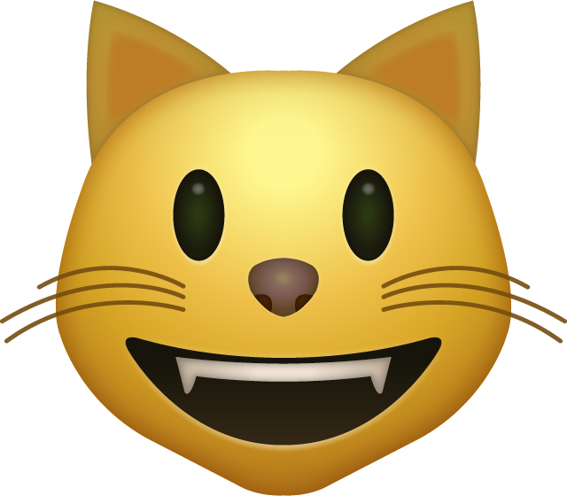 Download Smiling Cat Iphone Emoji Jpg - Cat Emoji Png (640x560), Png Download