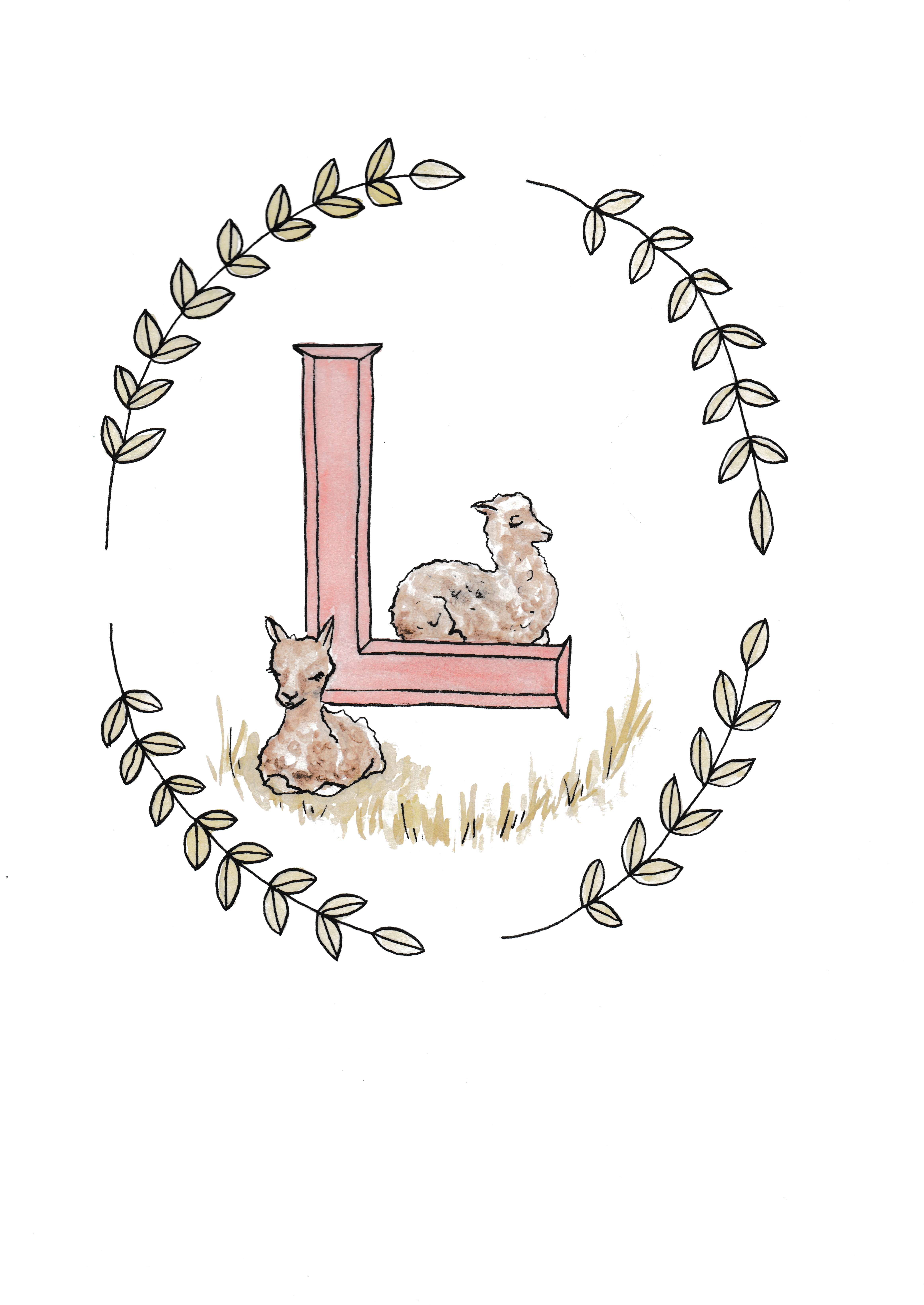 Alphabet Art Print Hand Painted Watercolour Design - Illustration (5100x7008), Png Download