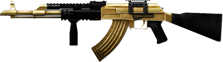 Airsoft Ak47 Gold Gold Ak47 Png Gold Ak 47 Png - Golden Ak 47 Png (744x207), Png Download
