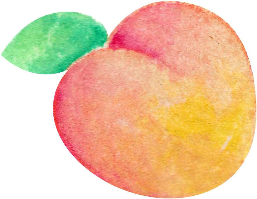 Watercolor Hand Painted Peach Transparent Fruit Png - Peach (1024x868), Png Download