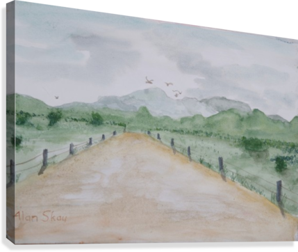 Country Road - Painting (429x362), Png Download