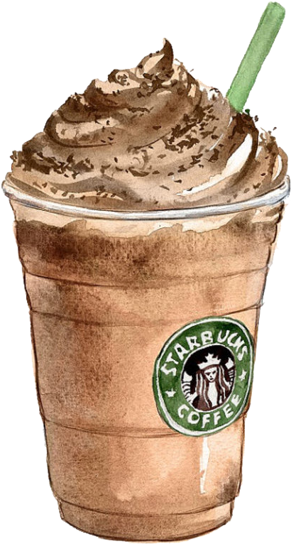Image Free Download Coffee Tea Latte Starbucks Ice - Starbucks Drawing (700x829), Png Download