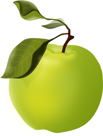 Green Apple - Clip Art (370x464), Png Download