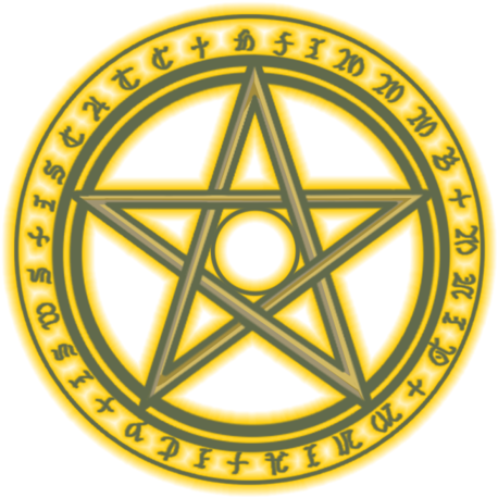 File - Pentagram-greatgold - Protective Runes Against Spirits (480x480), Png Download