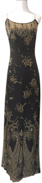 100% Silk Beaded Jovani Gown Size - Gown (480x640), Png Download