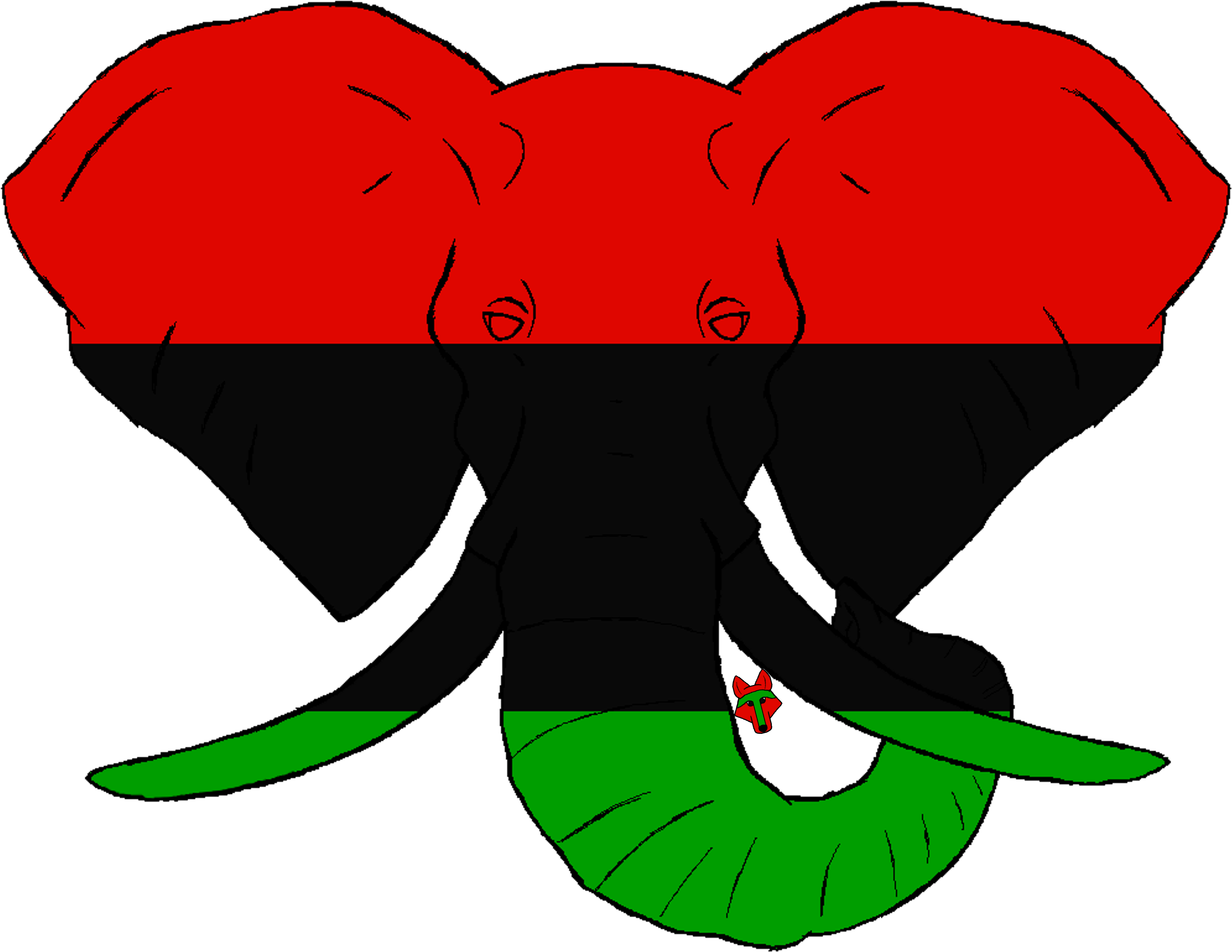 African Elephant Flag Designed By P A - African Elephant (4000x3184), Png Download