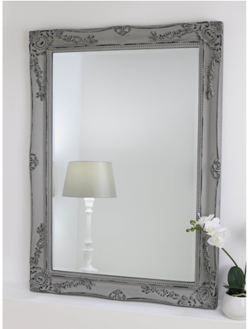 Vintage Grey Shabby Chic Rectangular Mirror 42" X 30" - Vintage Grey Rectangle Mirror (480x480), Png Download