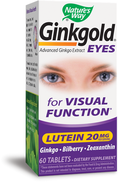 15252 - Ginkgold Eyes - Nature's Way Ginkgold Eyes, 60 Tablets (392x600), Png Download