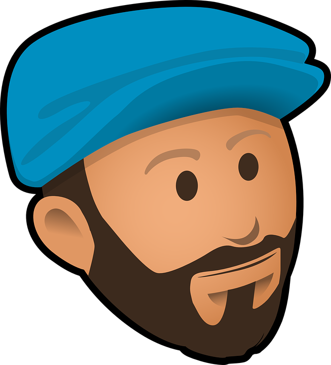 Picture Black And White Beard Clipart Logo - Man With Beard Clipart (653x720), Png Download