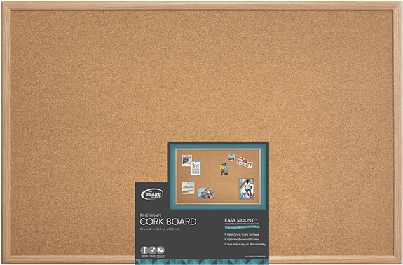 Cxm86 Package - Board Dudes 23 Inch X 35 Inch Wood Style Frame Cork (600x600), Png Download