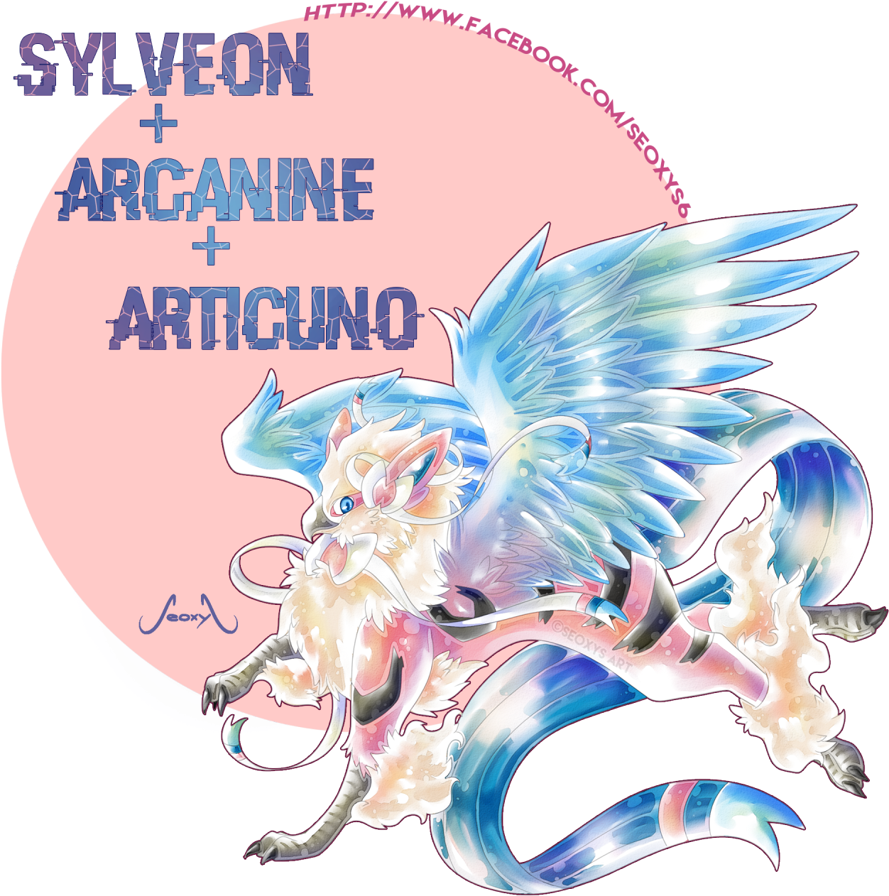 Sylveon Arcanine Articuno A Commission For Someone - Sylveon And Ninetales Fusion (1280x1280), Png Download