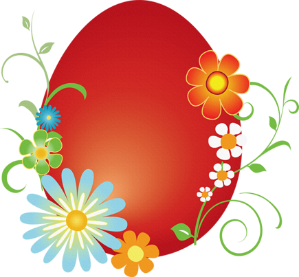 Easter Eggs, Floral Border, Bunnies, Graduation, Clip - Easter Vector (435x403), Png Download