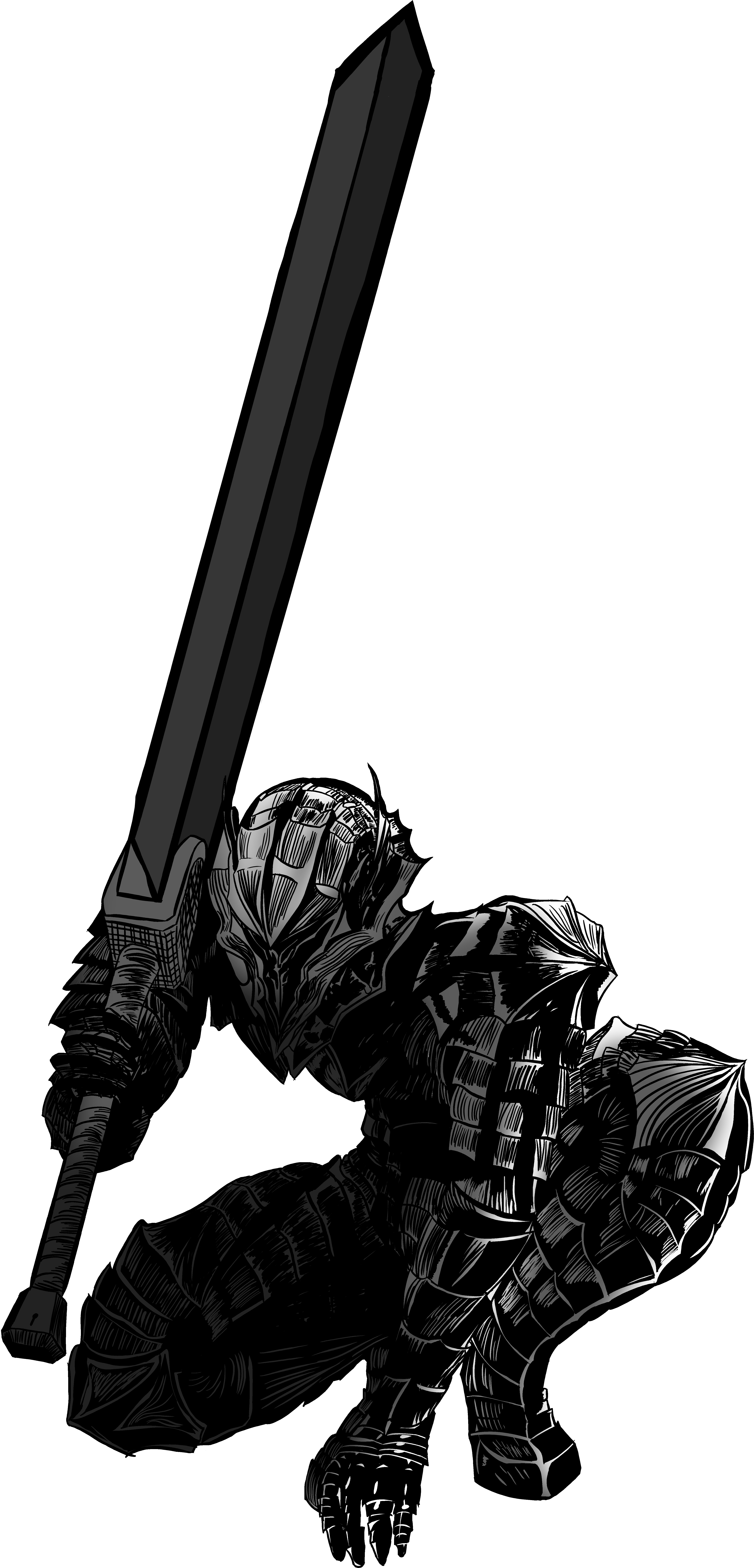 Berserk Drawing Mangapark - Guts Berserk (4465x9357), Png Download