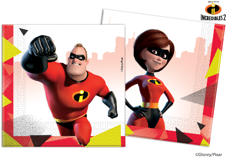 Incredibles Napkins 20pk - Fiestas De Los Increibles Jack (480x320), Png Download