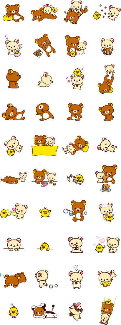 Good Friends - Rilakkuma Sticker Line (420x1121), Png Download