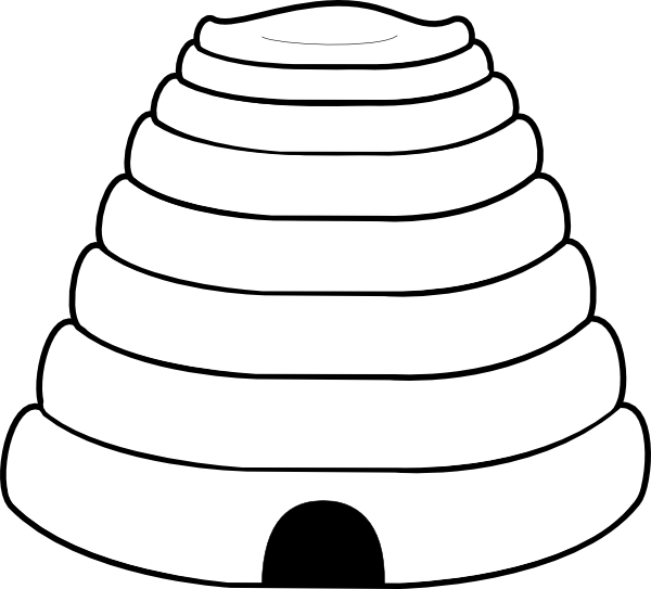 Small - Beehive Oven Black And White Clipart (600x543), Png Download