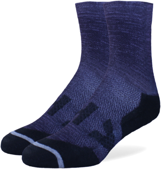 Black Melange - Crew - Sock (600x578), Png Download