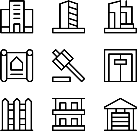 Real Estate - Building Outline Icon Png (600x564), Png Download