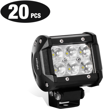 Nilight 20 Pcs 18w 4 Inch Spot Led Pods For Driving - Submersible Led Flood Light (570x570), Png Download