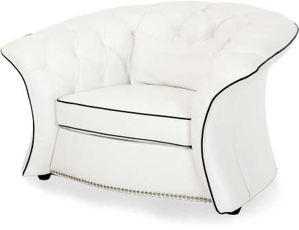 Amini Molisa Leather Flare Arm Chair In White - Studio Couch (600x510), Png Download