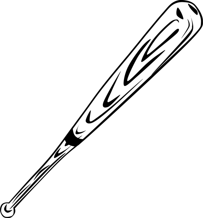 Picture Royalty Free Download Baseball Cricket Free - Baseball Bat Clipart Black And White (698x750), Png Download