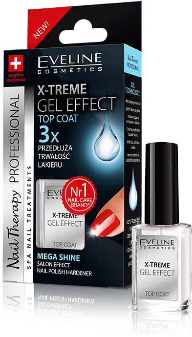 X-treme Gel Effect Top Coat - Eveline Nail (750x750), Png Download