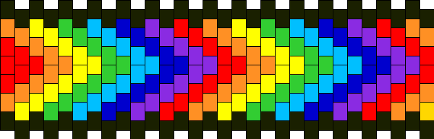 Rainbow With Black Border Kandi Pattern - Nice Border Rainbow Png (630x202), Png Download
