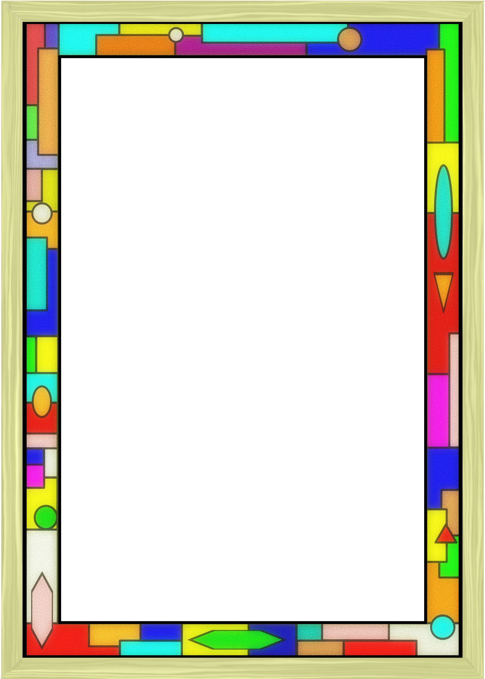 Clipart Stained Glass Border - Stained Glass Border Clipart (1721x2400), Png Download